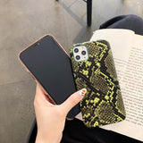Retro Snake Skin Phone Case Back Cover for iPhone 11 Pro Max/11 Pro/11/XS Max/XR/XS/X/8 Plus/8/7 Plus/7 - halloladies