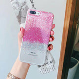 Glitter Gradient Stars Phone Case Back Cover - iPhone 11 Pro Max/11 Pro/11/XS Max/XR/XS/X/8 Plus/8/7 Plus/7 - halloladies