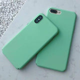 Simple Soild Color Hard PC iPhone Case Back Cover for iPhone 11 Pro Max/11 Pro/11/XS Max/XR/XS/X/8 Plus/8/7 Plus/7/6s Plus/6s/6 Plus/6 - halloladies