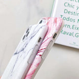 Soft Marble Patterned Matte Phone Case Back Cover - iPhone 12 Pro Max/12 Pro/12/12 Mini/SE/11 Pro Max/11 Pro/11/XS Max/XR/XS/X/8 Plus/8 - halloladies
