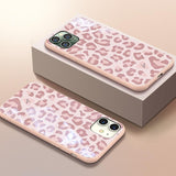 Pink Leopard Print Tempered Glass Phone Case Back Cover - iPhone 11/11 Pro/11 Pro Max/XS Max/XR/XS/X/8 Plus/8/7 Plus/7 - halloladies