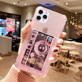 Solid Color Transparent Card Holder Soft Phone Case Back Cover - iPhone 12 Pro Max/12 Pro/12/12 Mini/SE/11 Pro Max/11 Pro/11/XS Max/XR/XS/X/8 Plus/8 - halloladies