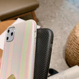 Colorful Rainbow Rough Phone Case Back Cover - iPhone 11 Pro Max/11 Pro/11/XS Max/XR/XS/X/8 Plus/8/7 Plus/7 - halloladies