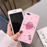Cute Strawberry Love Heart Pink Phone Case Back Cover for iPhone 11 Pro Max/11 Pro/11/XS Max/XR/XS/X/8 Plus/8/7 Plus/7/6s Plus/6s/6 Plus/6 - halloladies