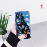 Creative Cartoon Blue-ray Space Planet Moon Star Phone Case Back Cover - iPhone 11/11 Pro/11 Pro Max/XS Max/XR/XS/X/8 Plus/8/7 Plus/7 - halloladies