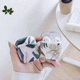 Marble Flower Leaf Fashion Airpods Case Wireless Bluetooth Earphone Cases for Airpods - halloladies