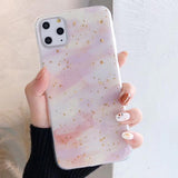 Glitter Powder Gold Foil Marble Phone Case Back Cover for iPhone 11 Pro Max/11 Pro/11/XS Max/XR/XS/X/8 Plus/8/7 Plus/7 - halloladies