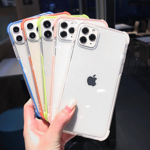 Shockproof Bumper Transparent Soft Phone Case Back Cover - iPhone 12 Pro Max/12 Pro/12/12 Mini/SE/11 Pro Max/11 Pro/11/XS Max/XR/XS/X/8 Plus/8 - halloladies