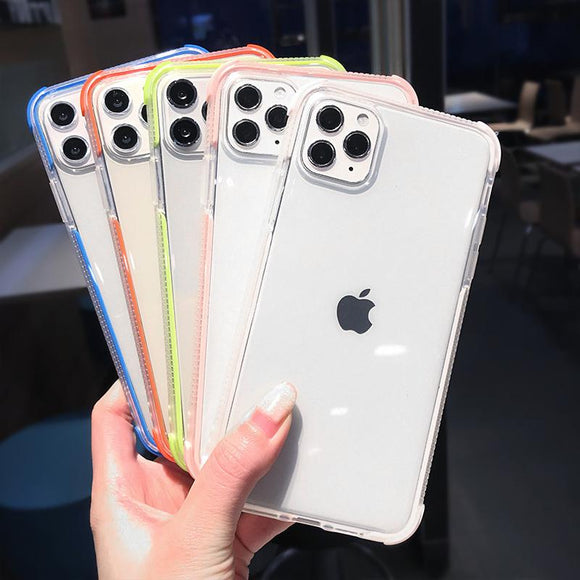 Shockproof Bumper Transparent Soft Phone Case Back Cover - iPhone 12 Pro Max/12 Pro/12/12 Mini/SE/11 Pro Max/11 Pro/11/XS Max/XR/XS/X/8 Plus/8 - halloladies