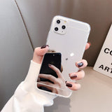 Simple Plating Mirror Phone Case Back Cover for iPhone 12 Pro Max/12 Pro/12/12 Mini/SE/11 Pro Max/11 Pro/11/XS Max/XR/XS/X/8 Plus/8 - halloladies