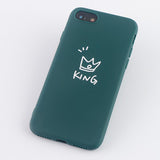 Candy Color King Queen Crown Phone Case Back Cover - iPhone 11/11 Pro/11 Pro Max/XS Max/XR/XS/X/8 Plus/8/7 Plus/7 - halloladies