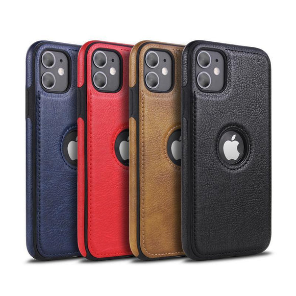 Slim PU Leather Patchwork Solid Color Phone Case Back Cover for iPhone 11/11 Pro/11 Pro Max/XS Max/XR/XS/X/8 Plus/8/7 Plus/7 - halloladies
