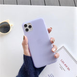 Candy Frosted Solid Color Soft Phone Case Back Cover for iPhone 12 Pro Max/12 Pro/12/12 Mini/SE/11 Pro Max/11 Pro/11/XS Max/XR/XS/X/8 Plus/8 - halloladies