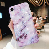 Simple Marble Shell Silicone iPhone Case Back Cover for iPhone 11 Pro Max/11 Pro/11/XS Max/XR/XS/X/8 Plus/8/7 Plus/7 - halloladies