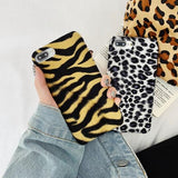 Leopard Tiger Print Fur Phone Case Back Cover for iPhone 11/11 Pro/11 Pro Max/XS Max/XR/XS/X/8 Plus/8/7 Plus/7 - halloladies