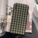Warm Plaid Cloth Fabric Simple Phone Case Back Cover for iPhone 12 Pro Max/12 Pro/12/12 Mini/SE/11 Pro Max/11 Pro/11/XS Max/XR/XS/X/8 Plus/8 - halloladies
