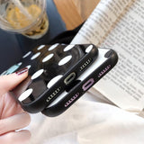 Simple Polka Dots Temperd Glass Phone Case Back Cover for iPhone 11 Pro Max/11 Pro/11/XS Max/XR/XS/X/8 Plus/8/7 Plus/7 - halloladies