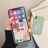 Green Cartoon Cute Dinosaur Phone Case Back Cover for iPhone 11 Pro Max/11 Pro/11/XS Max/XR/XS/X/8 Plus/8/7 Plus/7 - halloladies