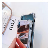 Plating Mirror Airbag Corner Phone Case Back Cover for iPhone XS Max/XR/XS/X/8 Plus/8/7 Plus/7/6s Plus/6s/6 Plus/6 - halloladies