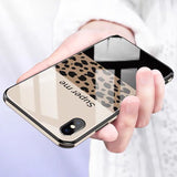Luxury Leopard Print Tempered Glass With Lanyard Phone Case Back Cover - iPhone 11 Pro Max/11 Pro/11/XS Max/XR/XS/X/8 Plus/8 - halloladies
