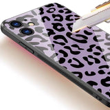 Purple Leopard Print Tempered Glass Phone Case Back Cover - iPhone 11 Pro Max/11 Pro/11/XS Max/XR/XS/X/8 Plus/8 - halloladies