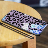 Purple Leopard Print Tempered Glass Phone Case Back Cover - iPhone 11 Pro Max/11 Pro/11/XS Max/XR/XS/X/8 Plus/8 - halloladies