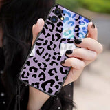 Purple Leopard Print Tempered Glass Phone Case Back Cover - iPhone 11 Pro Max/11 Pro/11/XS Max/XR/XS/X/8 Plus/8 - halloladies