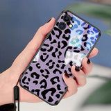 Purple Leopard Print Tempered Glass Phone Case Back Cover - iPhone 11 Pro Max/11 Pro/11/XS Max/XR/XS/X/8 Plus/8 - halloladies