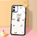 Cute Cartoon Animal Tansperant Tempered Glass With Lanyard Phone Case Back Cover for iPhone 11 Pro Max/11 Pro/11/XS Max/XR/XS/X/8 Plus/8 - halloladies