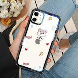 Cute Cartoon Animal Tansperant Tempered Glass With Lanyard Phone Case Back Cover for iPhone 11 Pro Max/11 Pro/11/XS Max/XR/XS/X/8 Plus/8 - halloladies