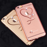 Fashion Love Heart Diamond Plating Soft TPU Phone Case Back Cover for iPhone 11/11 Pro/11 Pro Max/XS Max/XR/XS/X/8 Plus/8/7 Plus/7 - halloladies