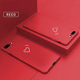 Ultra Thin Matte Solid Color Love Heart Hard Phone Case Back Cover - iPhone 11 Pro Max/11 Pro/11/XS Max/XR/XS/X/8 Plus/8 - halloladies