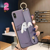 Soft TPU Wrist Strap Phone Holder Phone Case Back Cover for iPhone 11 Pro Max/11 Pro/11/XS Max/XR/XS/X/8 Plus/8/7 Plus/7 - halloladies