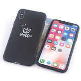 Candy Color King Queen Crown Phone Case Back Cover - iPhone 11/11 Pro/11 Pro Max/XS Max/XR/XS/X/8 Plus/8/7 Plus/7 - halloladies