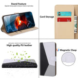 Three Colors Patchwork Flip Stand Wallet Phone Case Back Cover - iPhone 11/11 Pro/11 Pro Max/XS Max/XR/XS/X/8 Plus/8/7 Plus/7 - halloladies