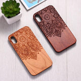 Engraved Natural Wood Soft Edge Phone Case Back Cover - iPhone 11/11 Pro/11 Pro Max/XS Max/XR/XS/X/8 Plus/8/7 Plus/7 - halloladies