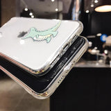 Creative Cartoon Simple Dinosaur Transparent Soft Phone Case Back Cover - iPhone 12 Pro Max/12 Pro/12/12 Mini/SE/11 Pro Max/11 Pro/11/XS Max/XR/XS/X/8 Plus/8 - halloladies