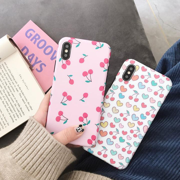 Cute Cherry Soft TPU Phone Case Back Cover for iPhone 11 Pro Max/11 Pro/11/XS Max/XR/XS/X/8 Plus/8/7 Plus/7/6s Plus/6s/6 Plus/6 - halloladies