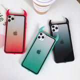 Gradient Rainbow Devil Horn Acrylic Soft Phone Case Back Cover - iPhone 12 Pro Max/12 Pro/12/12 Mini/SE/11 Pro Max/11 Pro/11/XS Max/XR/XS/X/8 Plus/8 - halloladies