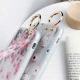 Retro 3D Relief Flower Wrist Strap Phone Case Back Cover - iPhone 11/11 Pro/11 Pro Max/XS Max/XR/XS/X/8 Plus/8/7 Plus/7 - halloladies