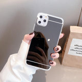 Simple Plating Mirror Phone Case Back Cover for iPhone 12 Pro Max/12 Pro/12/12 Mini/SE/11 Pro Max/11 Pro/11/XS Max/XR/XS/X/8 Plus/8 - halloladies