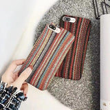 Retro Bohemia Style Cloth Phone Case Back Cover for iPhone 11 Pro Max/11 Pro/11/XS Max/XR/XS/X/8 Plus/8/7 Plus/7 - halloladies