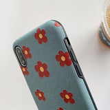 Red Flower Painting Silk Texture Phone Case Back Cover for iPhone XS Max/XR/XS/X/8 Plus/8/7 Plus/7/6s Plus/6s/6 Plus/6 - halloladies