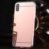 Simple Plating Mirror Phone Case Back Cover for iPhone 12 Pro Max/12 Pro/12/12 Mini/SE/11 Pro Max/11 Pro/11/XS Max/XR/XS/X/8 Plus/8 - halloladies