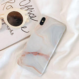 Simple Marble Texture Soft Phone Case Back Cover - iPhone 11/11 Pro/11 Pro Max/XS Max/XR/XS/X/8 Plus/8/7 Plus/7 - halloladies