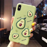 Cute Cartoon 3D Avocado Fruit Pattern TPU Phone Case Back Cover for iPhone XS Max/XR/XS/X/8 Plus/8/7 Plus/7/6s Plus/6s/6 Plus/6 - halloladies