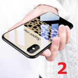 Luxury Leopard Print Tempered Glass With Lanyard Phone Case Back Cover - iPhone 11 Pro Max/11 Pro/11/XS Max/XR/XS/X/8 Plus/8 - halloladies