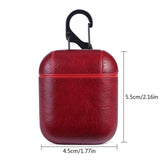 Vintage Matte Leather Storage Bag with Hook Airpods Case Wireless Bluetooth Earphone Cases for Airpods - halloladies