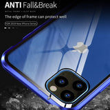 Luxury 360 Magnetic Metal Two Side Tempered Glass Phone Case Back Cover for iPhone 11 Pro Max/11 Pro/11/XS Max/XR/XS/X/8 Plus/8/7 Plus/7/6s Plus/6s/6 Plus/6 - halloladies