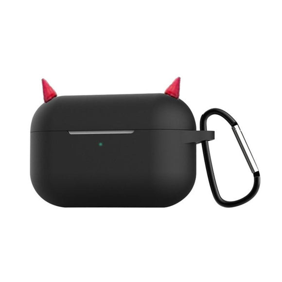 Candy Color Devil Horns Metal Key Chain Wireless Bluetooth Earphone Cases for Airpods Pro - halloladies